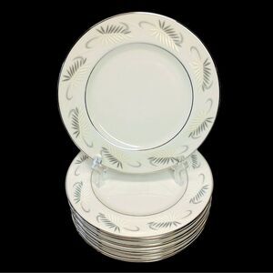 Set/9 Vintage Flintridge China Continental White 6-1/4" Bread Plates MCM